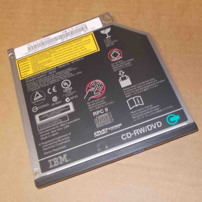CD-RW/DVD-ROM optinen asema IBM ThinkPad T40, T41, T42, T43 kannettaville,  FRU 92P5993, käytetty