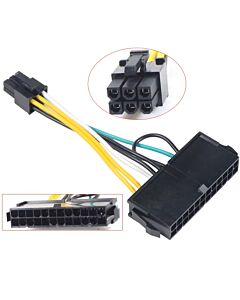 ATX adapteri Dell 24 pin päävirtaliitin 6 pinniseksi liittimeksi, (kaapeli n. 8-10cm)