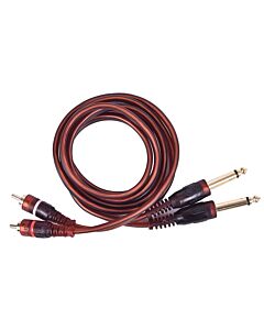 Audio kaapeli 1.5M 2xRCA uros 2x6,35mm (1/4 tuumaa) uros
