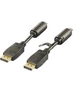 DisplayPort-kaapeli, 20-pin uros - uros, 3m, musta 