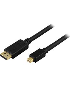 DisplayPort - Mini DisplayPort -kaapeli, 20-pin uros-uros, musta, 1m
