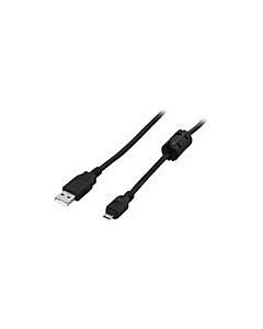 USB 2.0 kaapeli, USB A-tyyppi uros - Micro A-tyyppi uros, 1m, musta