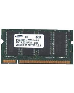 Muistikampa kannettavaan tietokoneeseen, 256MB PC2700S (DDR-333) SO-DIMM, Samsung, käytetty