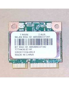 Half MiniPCI Express WLAN-kortti kannettaviin tietokoneisiin, Qualcomm Atheros QCWB335, 802.11bgn + BT 4.0, mm Acer Aspire, Asus X555, Travelmate, Packard Bell, Toshiba, käytetty