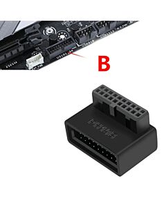 USB 3.0 kulma-adapteri 90 astetta 19-Pin uros-naaras pöytäkoneiden emolevyyn, malli B