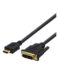 HDMI-kaapeli, HDMI - DVI-D Single Link monitorikaapeli, pituus 2 metriä
