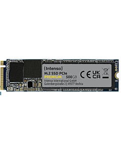 SSD kiintolevy kortti Intenso 500GB M.2 SSD PCIe Premium, up to 2100 MB/s, Solid State Drive (PCI Express Gen.3x4 NVMe 1.3, Solid State Drive)