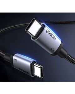 UGreen USB-C - USB-C -kaapeli, pikalataus, lataus max 60W ja datansiirto max 480Mbps, 0,5 m