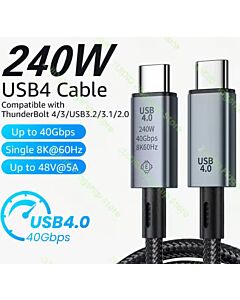 USB-C kaapeli uros-uros, pituus 1m