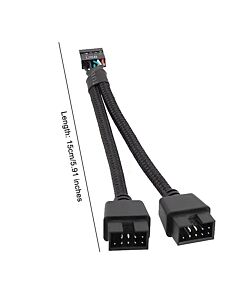 USB haaroitinkaapeli 9pin naaras > 2 x 9 pin uros, kaapelin pituus n.15cm HUOM! Ei ole HUB.