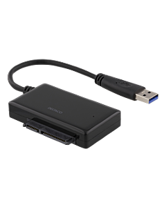 sovitin USB 3.0 - SATA 6 Gb/s, soveltuu 2,5" kiintolevyille, musta