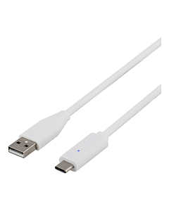 USB 2.0 kaapeli, Tyyppi C (USB-C) - Tyyppi A ur, 1m, valkoinen