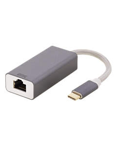 USB-C-verkkosovitin, Gigabit, 1 x RJ45, 1 x USB-C uros, alumiinia, tähtiharmaa