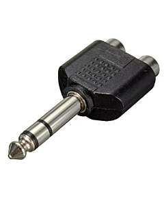 Y-haaroitin adapteri Uros 6,35 6,5mm 1/4" stereo plugi 2 X RCA naaras 